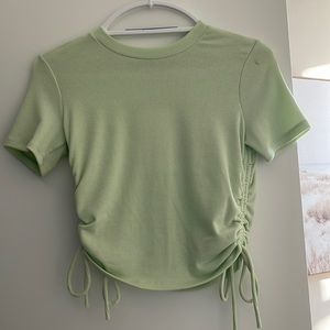Green cropped t shirt